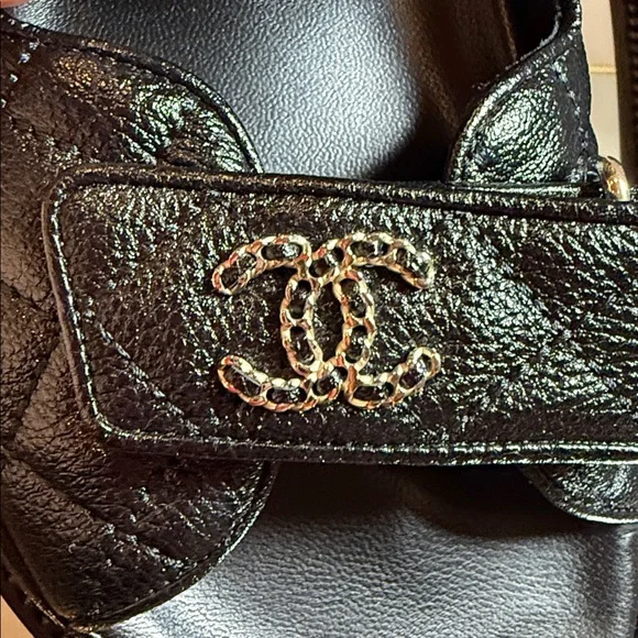 Chanel Dad Sandals chain CC logo Quilted leather sz 38.5 AUTHENTICATED! - Picture 11 of 17